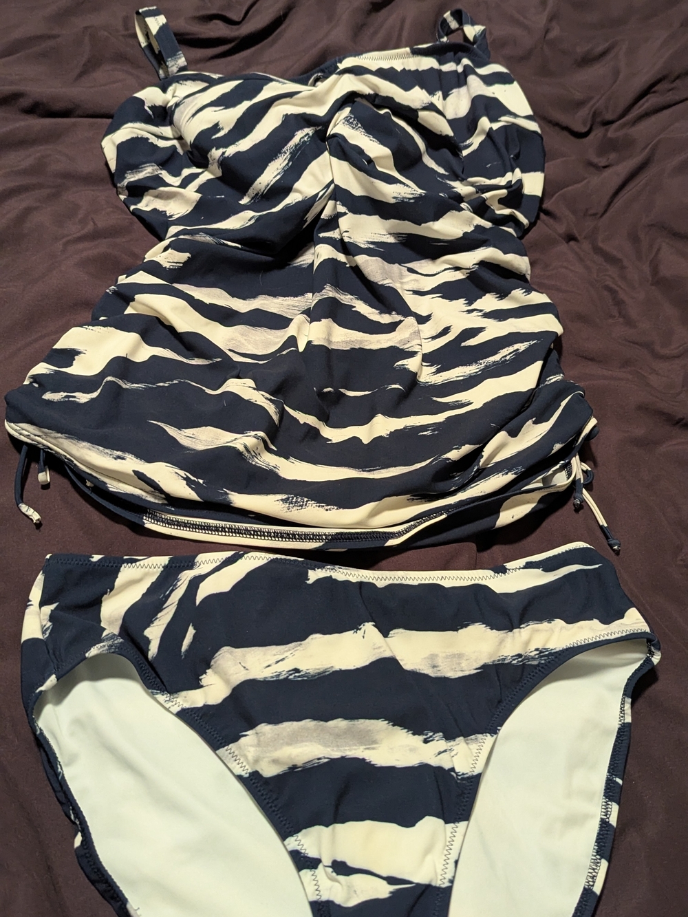 Fantasie Navy and Cream Striped Tankini Set